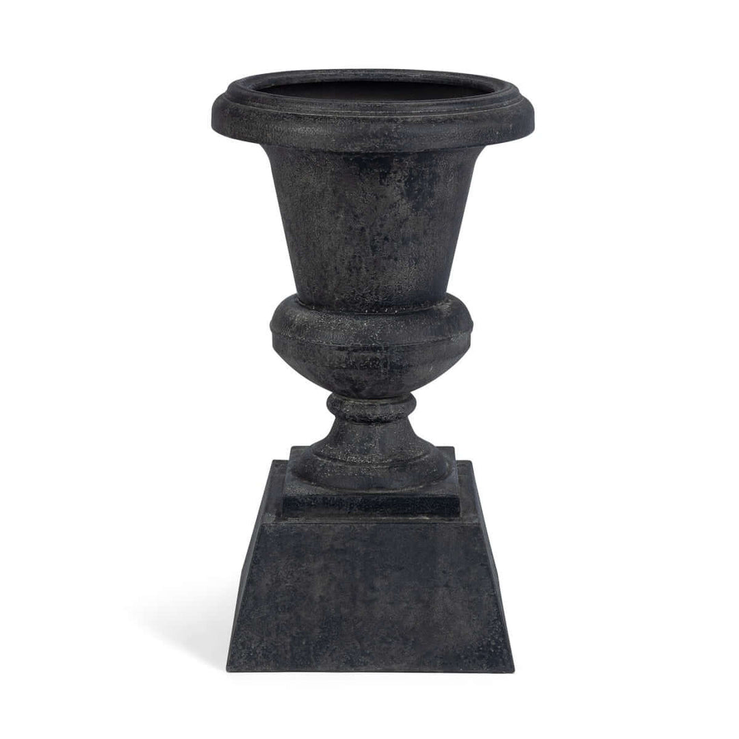 Aged Metal Entry Urn, Noir