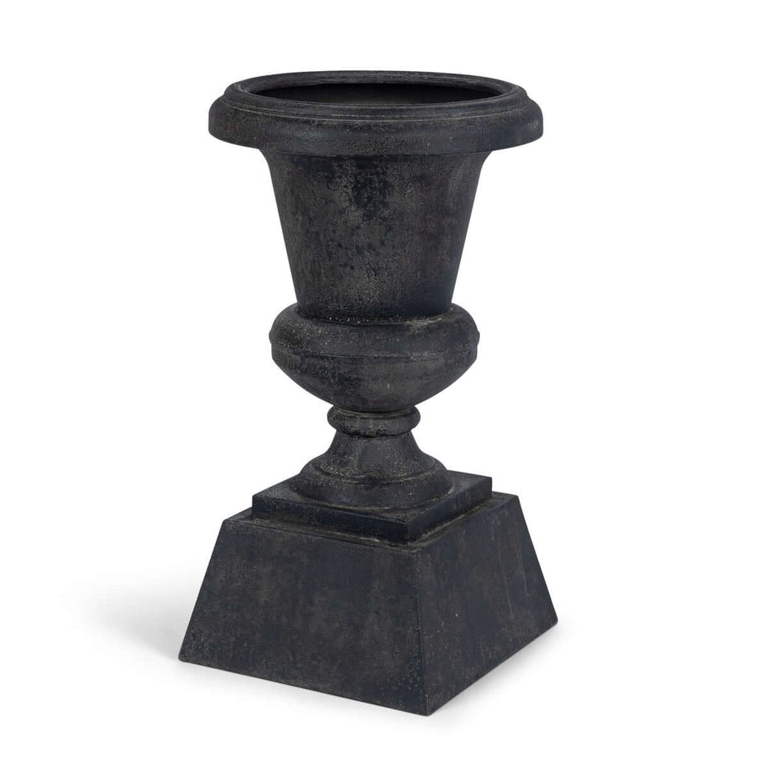 Aged Metal Entry Urn, Noir