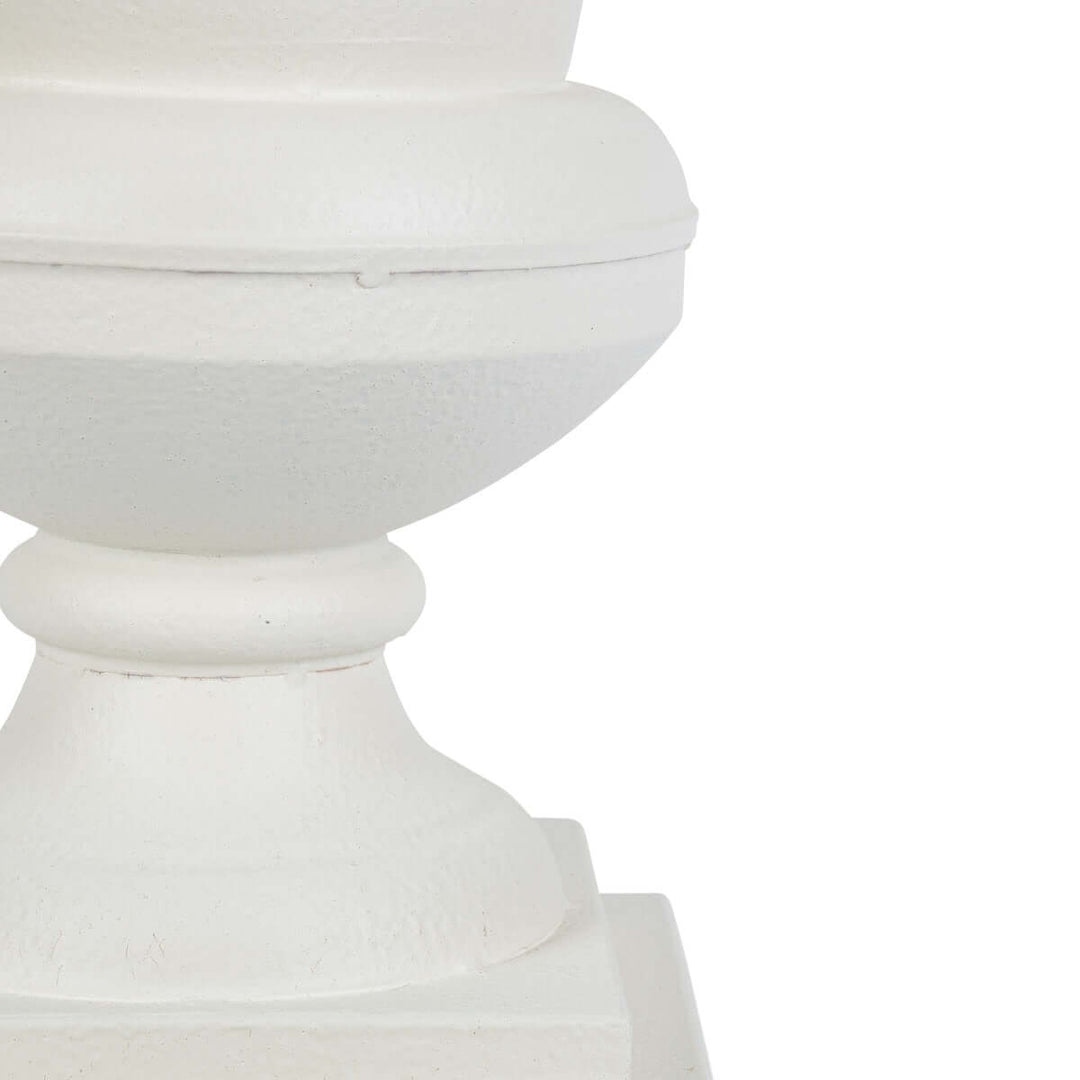Aged Metal Entry Urn, Soft White