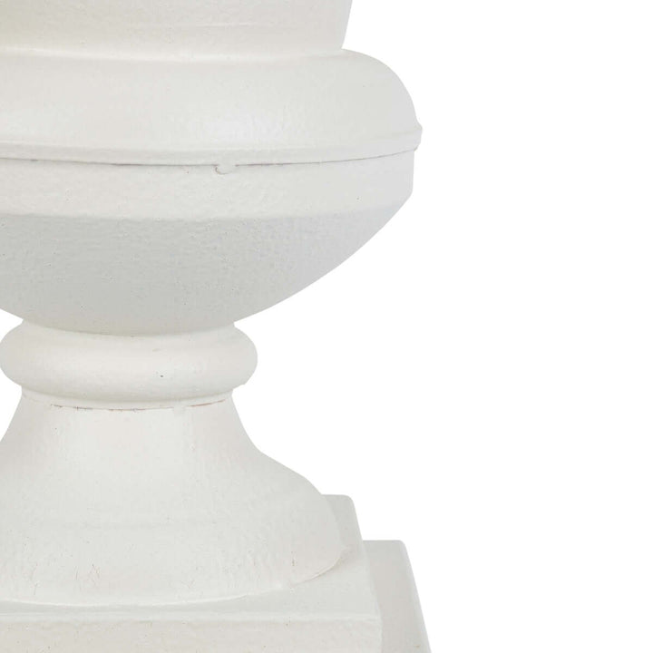 Aged Metal Entry Urn, Soft White