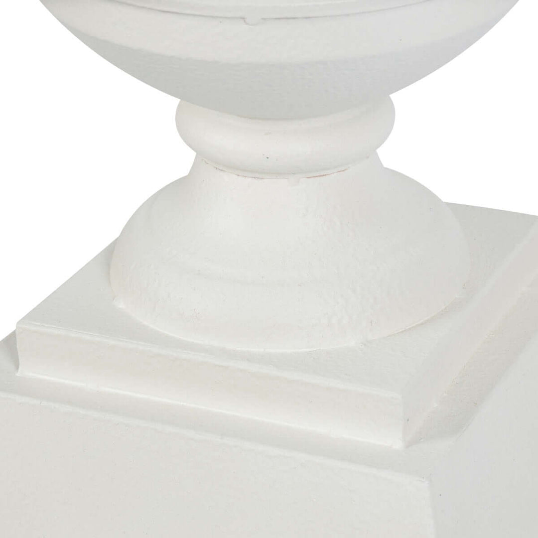 Aged Metal Entry Urn, Soft White