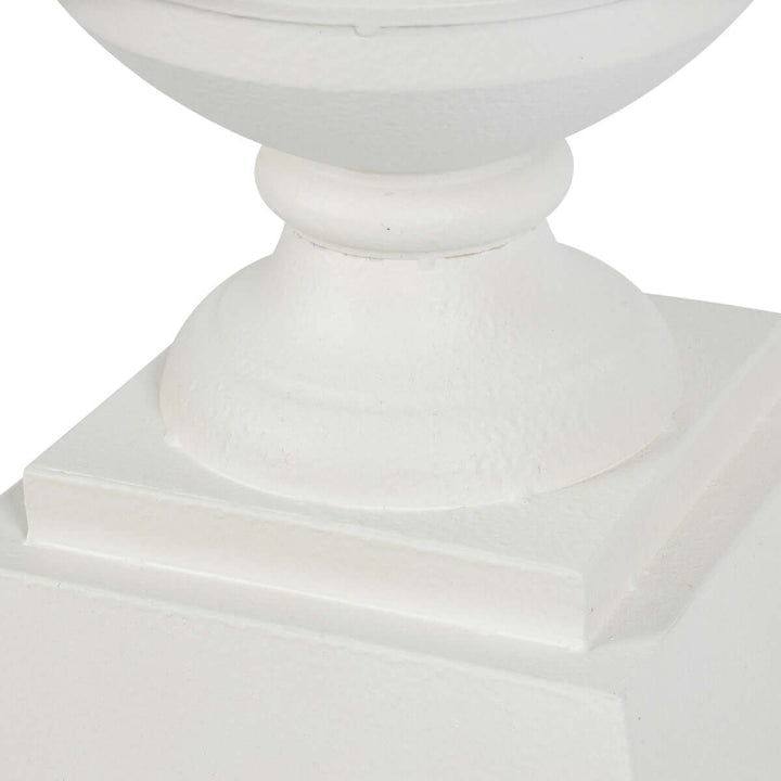 Aged Metal Entry Urn, Soft White