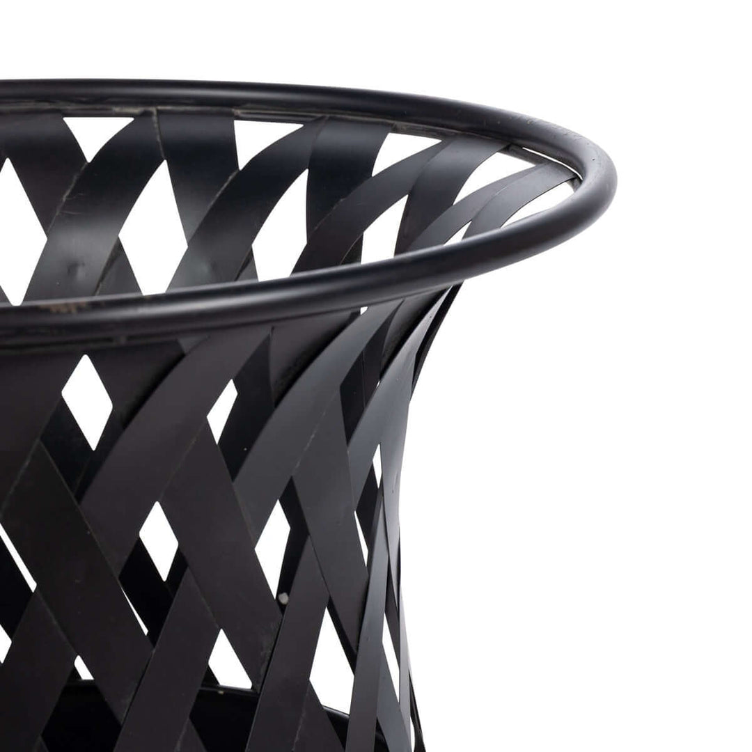 Woven Metal Classic Urn, Antiqued Black, Set of 2