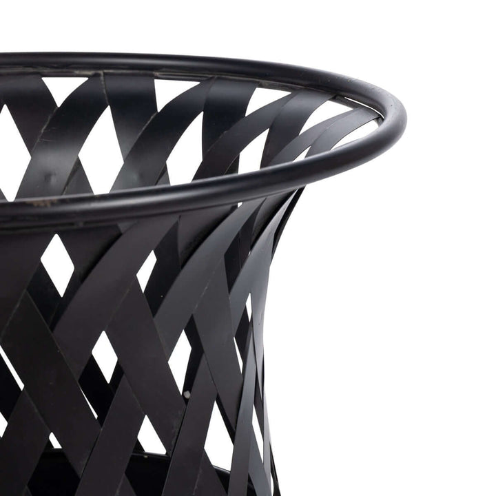 Woven Metal Classic Urn, Antiqued Black, Set of 2