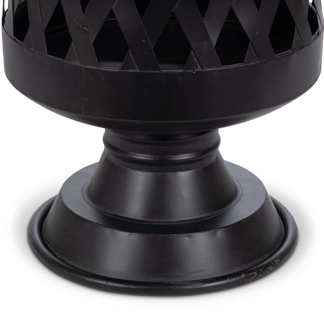 Woven Metal Classic Urn, Antiqued Black, Set of 2