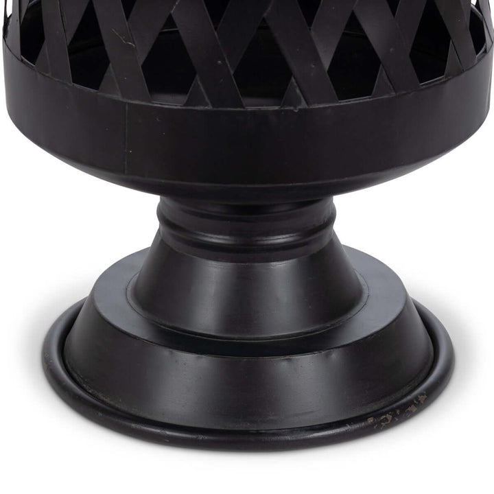 Woven Metal Classic Urn, Antiqued Black, Set of 2