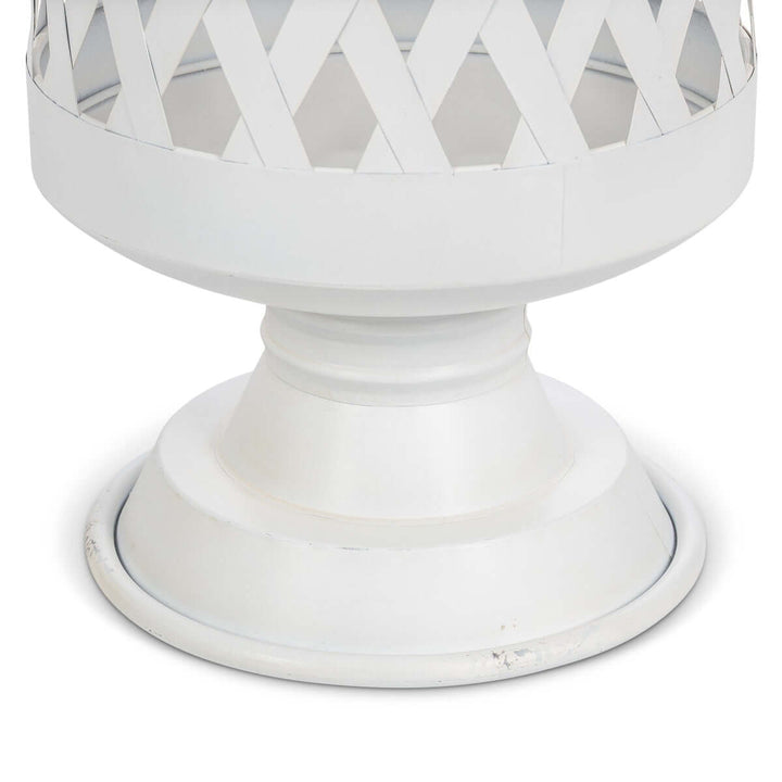 Woven Metal Classic Urn, Antiqued White, Set of 2