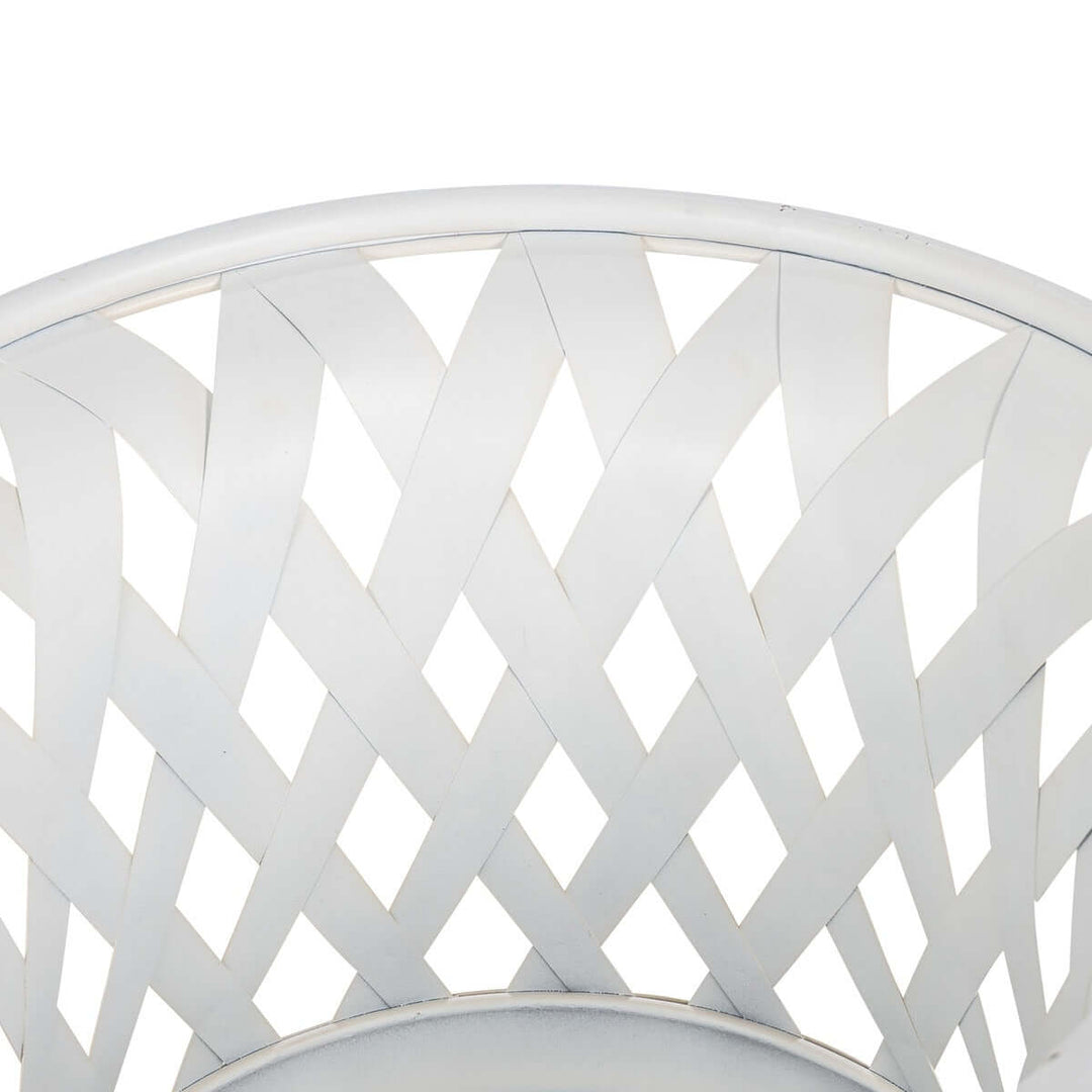 Woven Metal Classic Urn, Antiqued White, Set of 2