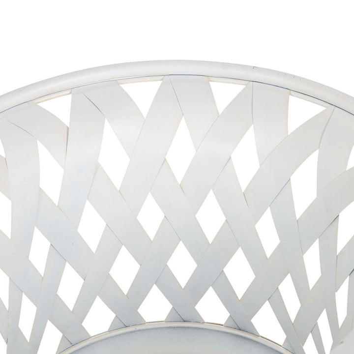 Woven Metal Classic Urn, Antiqued White, Set of 2