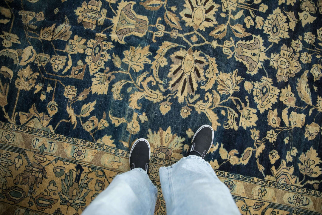 1940s Vintage Persian Lilihan Carpet with Tea Washed Finish
