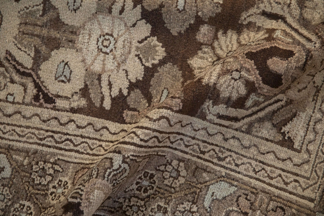 1950s Vintage Persian Bibikabad Carpet with Floral Trellis Design