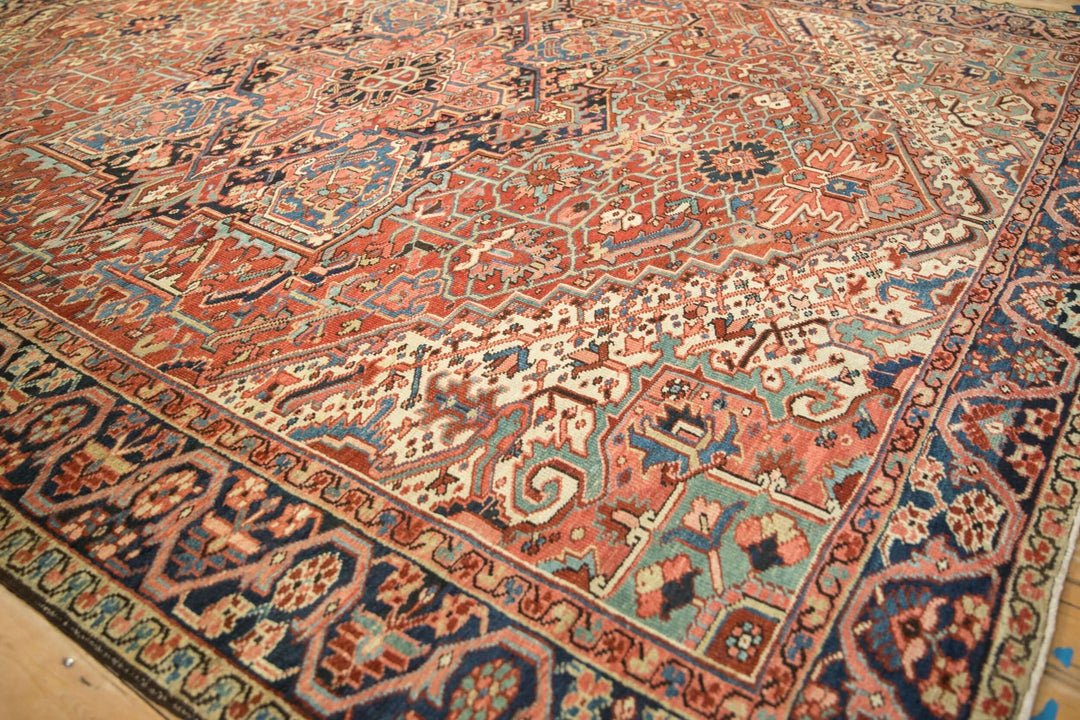 Hand-Knotted 1940s Persian Heriz Carpet