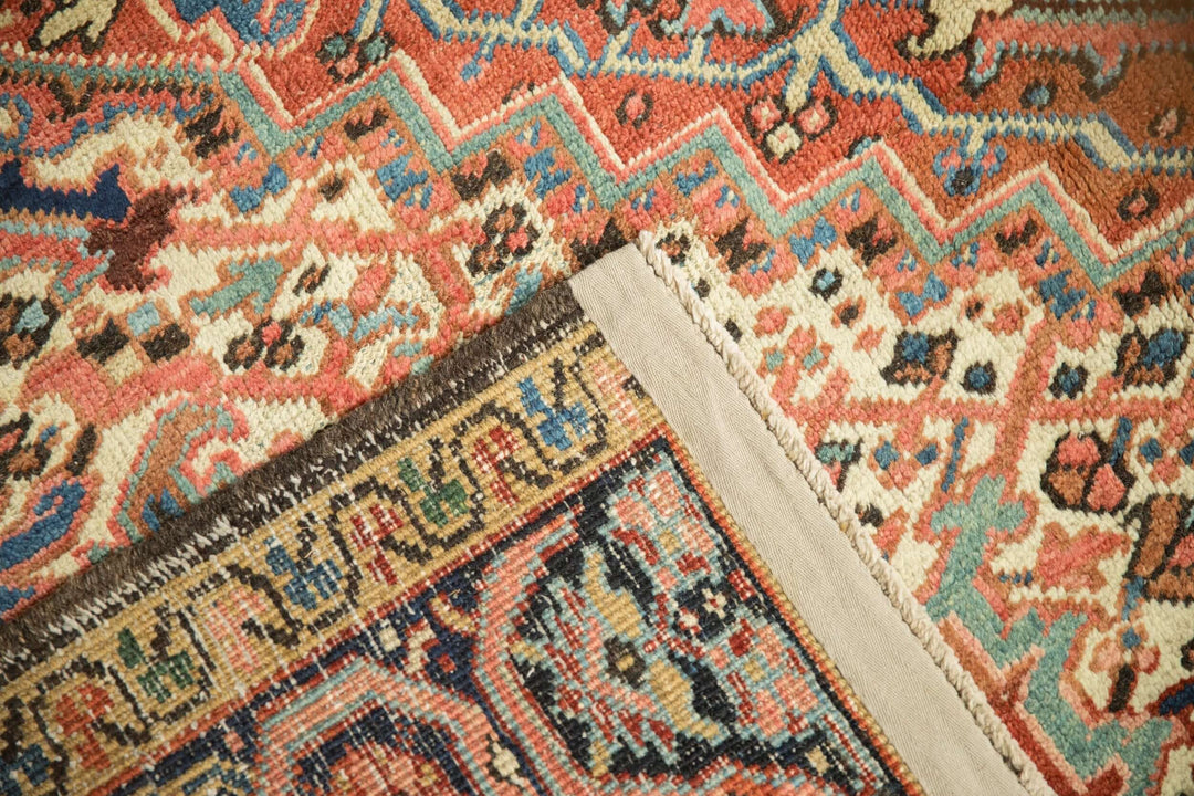 Hand-Knotted 1940s Persian Heriz Carpet