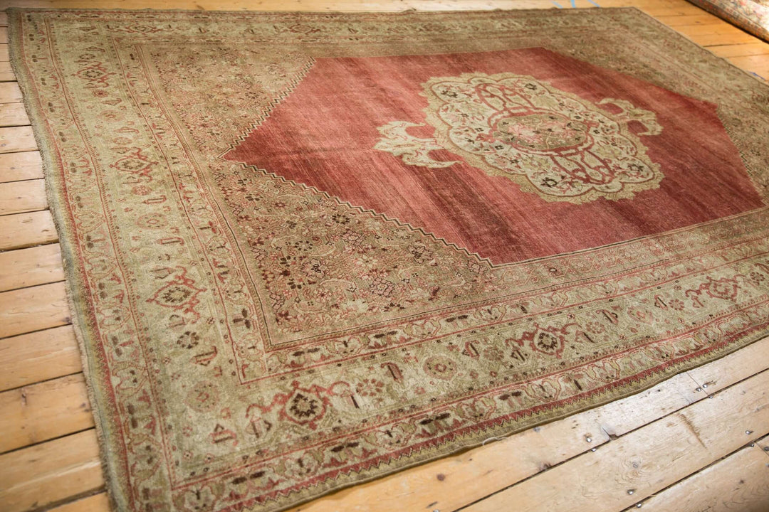 Antique Distressed Persian Bijar Carpet