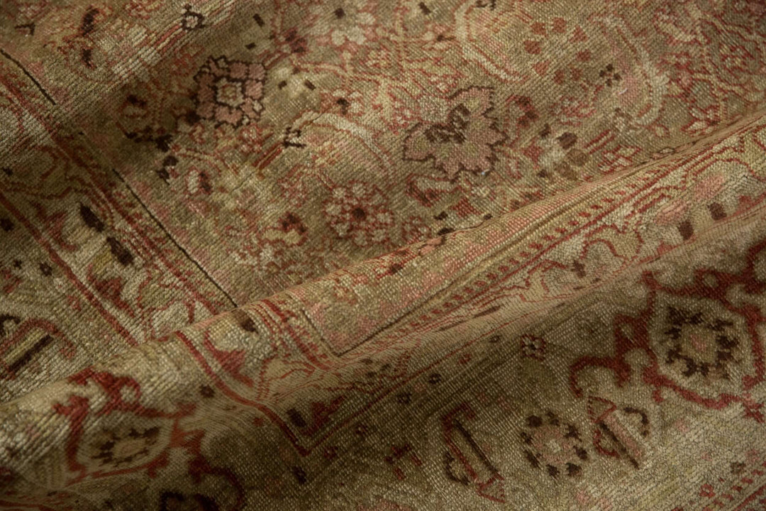 Antique Distressed Persian Bijar Carpet