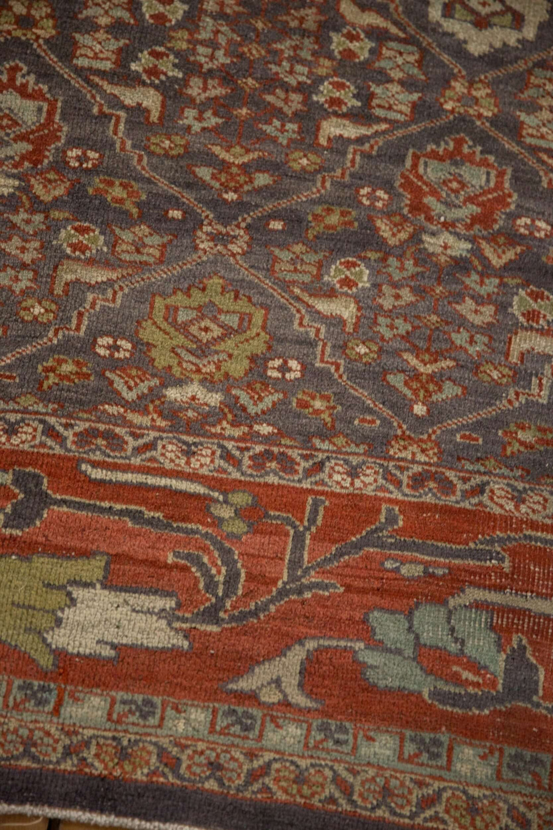 Vintage Persian Mahal Rug with Diamond Lattice Design