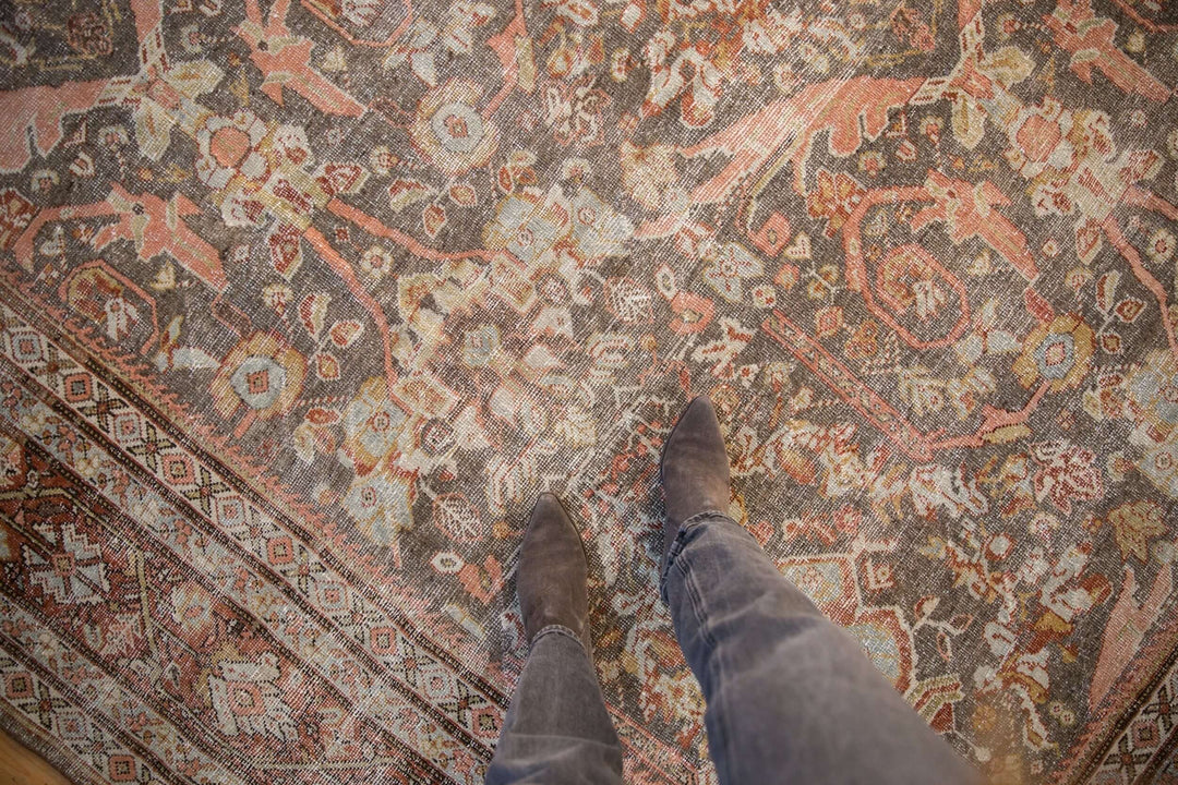 Hand-Knotted 1940s Persian Mahal Carpet in Silver and Dusty Rose
