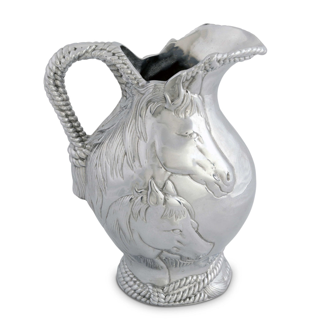 Equestrian Horse and Rope Pitcher featuring sculpted mare and foal design, embodying refined Western style and heritage.