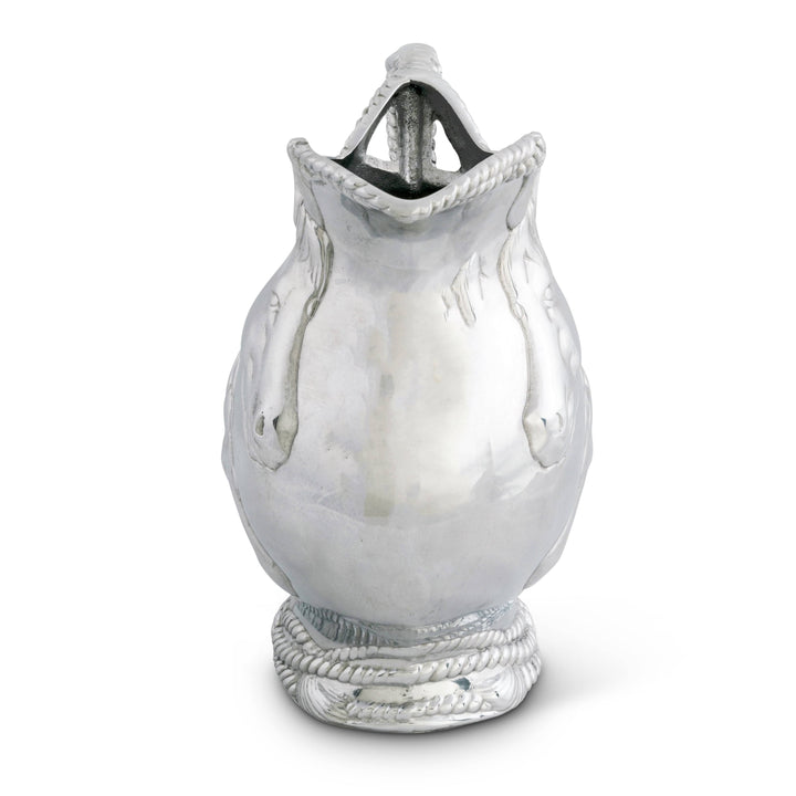 Equestrian Horse and Rope Pitcher depicting mare and foal in sculpted relief, embodying refined Western style on silver vessel
