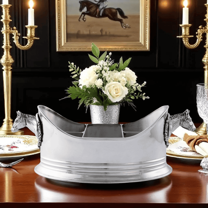 Equestrian Manor Silverware Caddy on elegant dining table