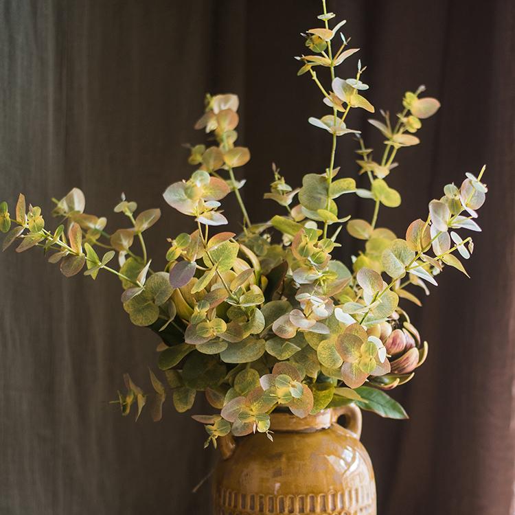 Faux Leaf Autumn Eucalyptus Artificial Stem