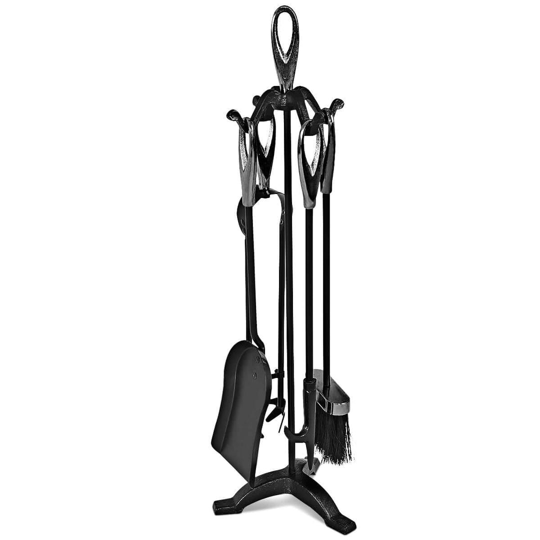 Wrought Iron Fireplace Tool Set with Loop Handles