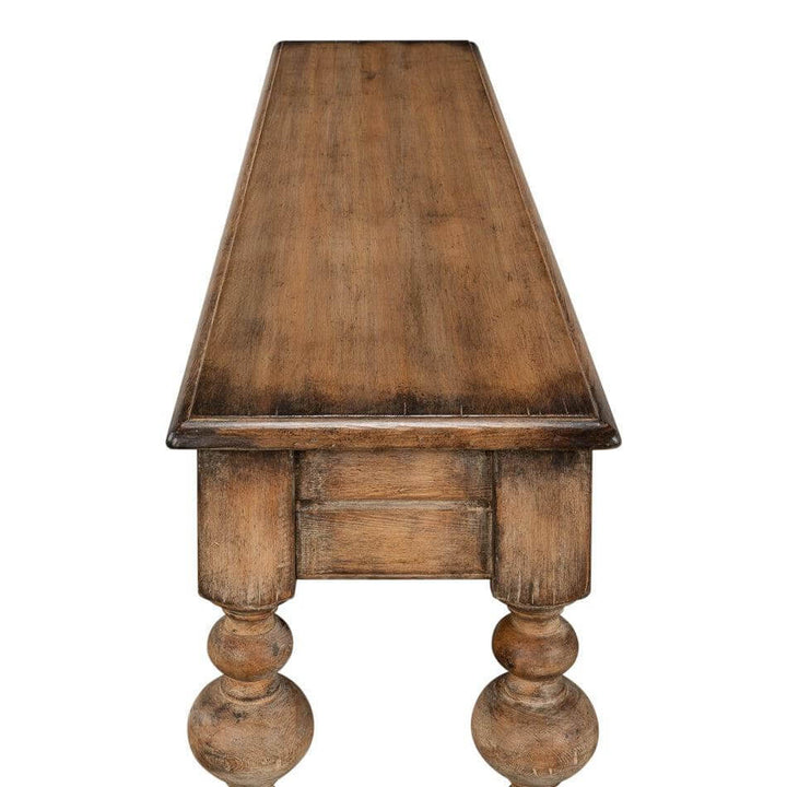 Rustic French Country Farmhouse Console Table with handcrafted elegance and timeless design for a classic European look.