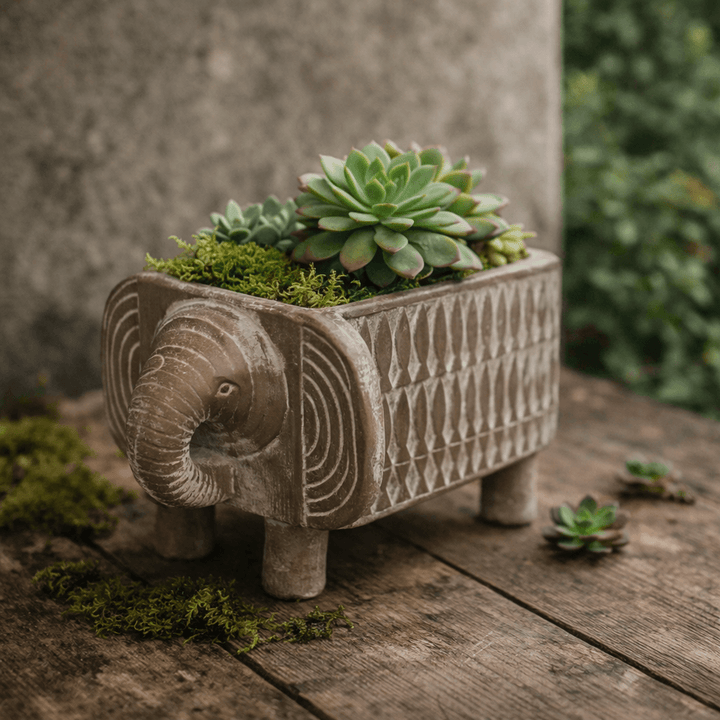 RESIN ELEPHANT PLANTER