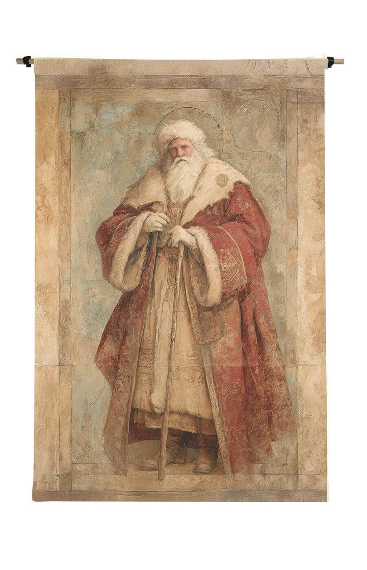 Oversized Old World Santa Canvas Wall Scroll