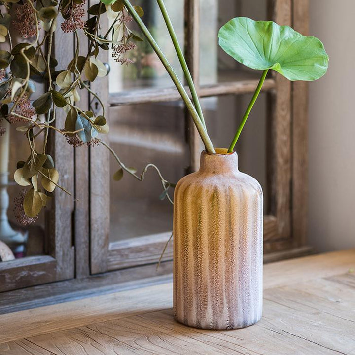Glass Vase Hand Blown Frosted Art Glass