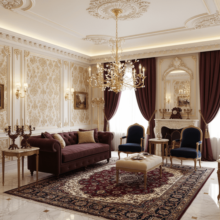 Antique-Style Gold and Crystal Chandelier