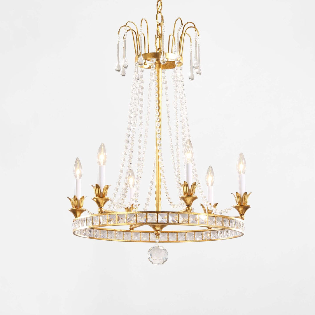 Vintage Glamour Gold and Crystal Chandelier