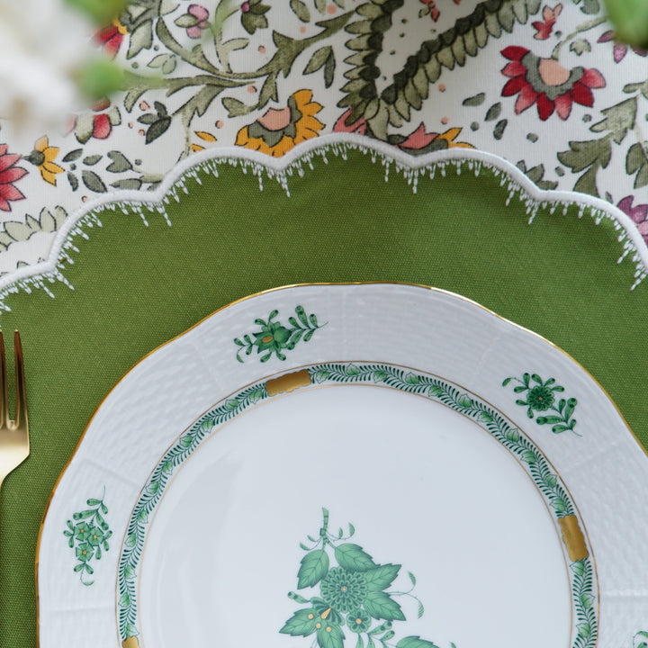 CLOVER GREEN ROUND FABRIC PLACEMAT (Set Of 4)