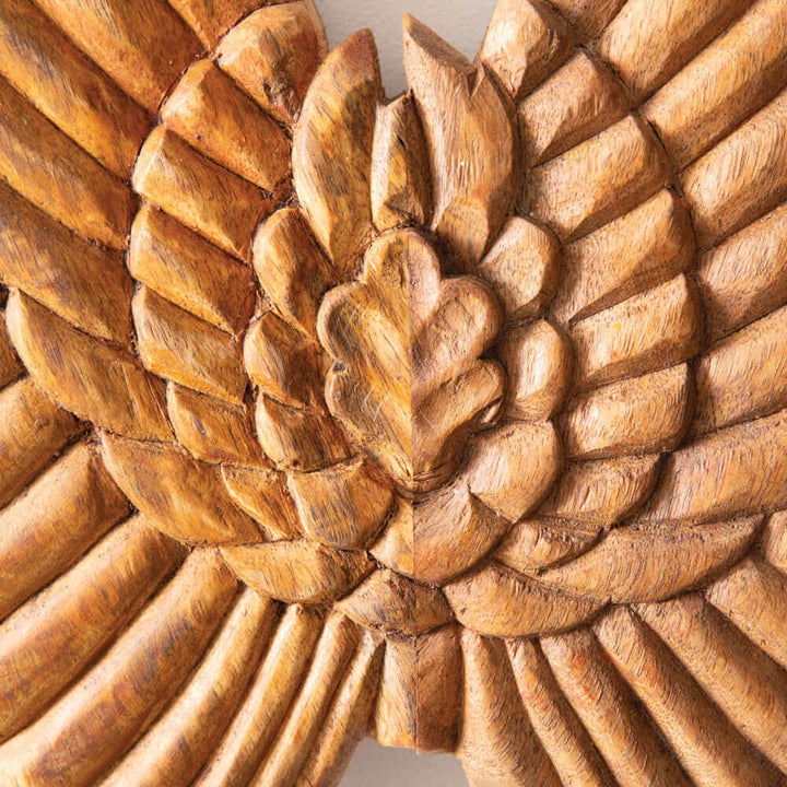 Hand Carved Angel Wings Wall Décor