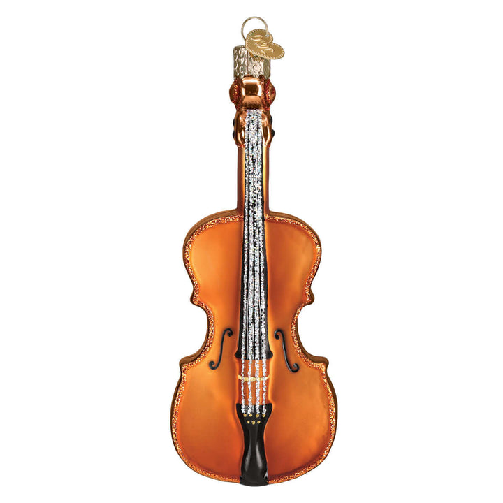 Handcrafted Glass Cello Christmas Ornament showcasing fine details and classical elegance.