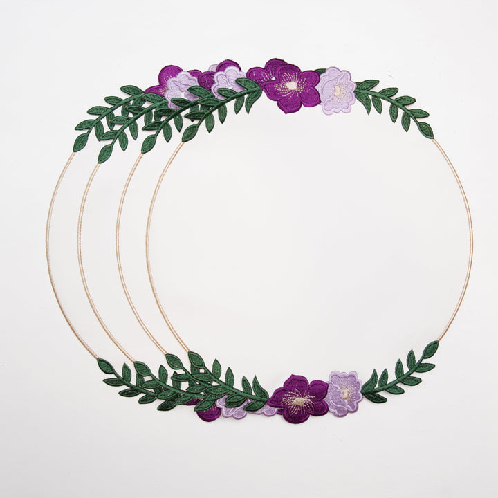 JASMINE WHITE ROUND FAUX LEATHER PLACEMAT (Set Of 4)