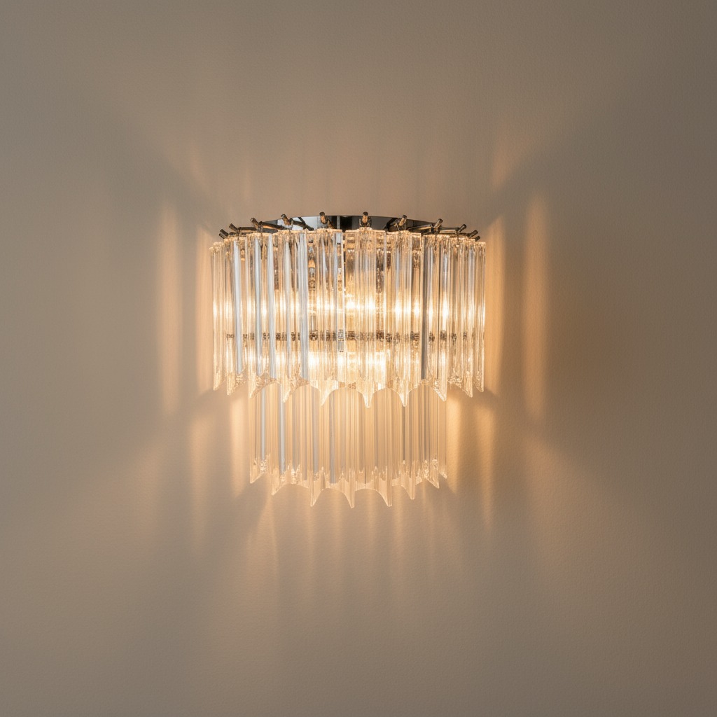 Decorative wall light fixture on a plain wall
