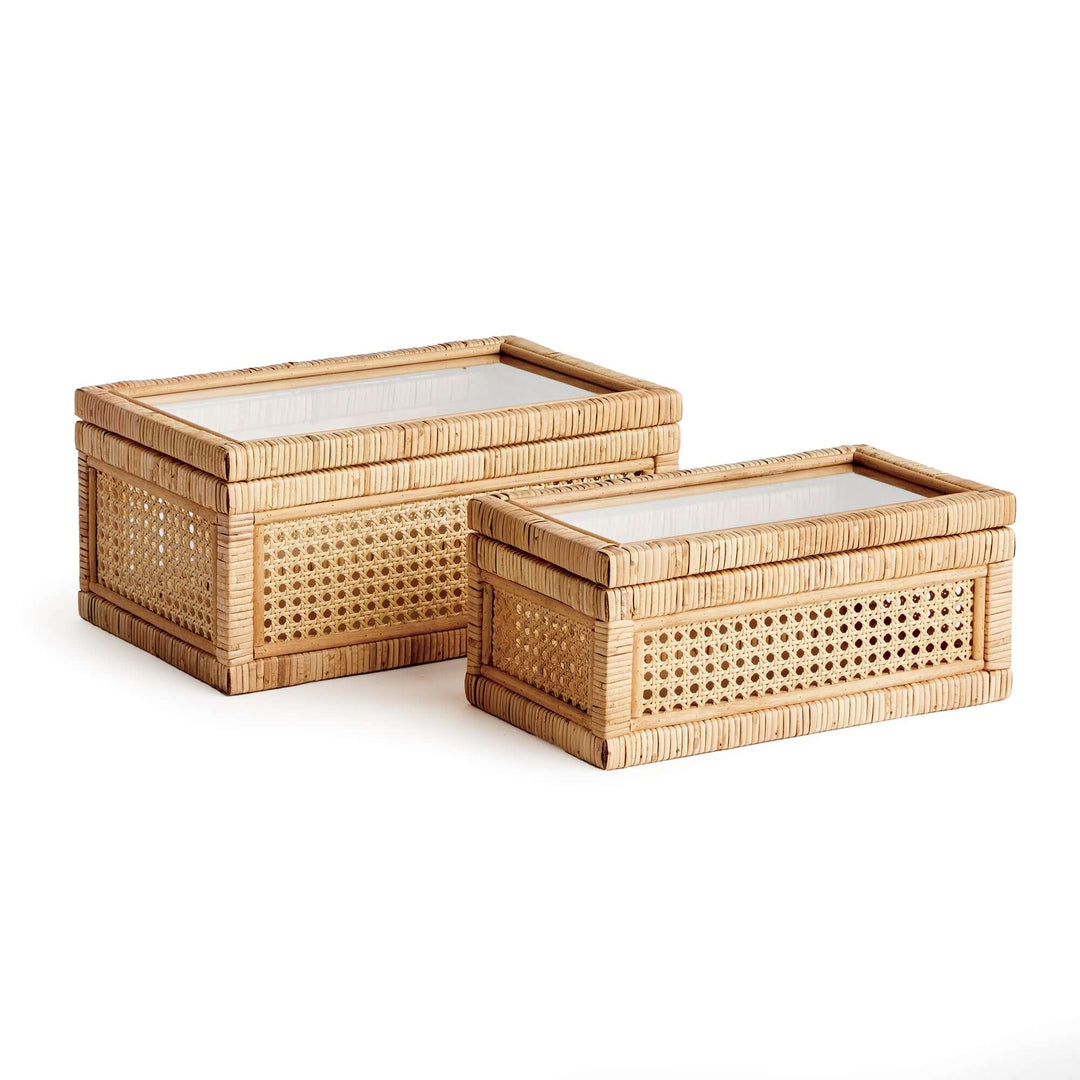 Simple Rattan Box Storage Handwoven Rattan Storage Boxes | Set of 2 – Vintage Shopper