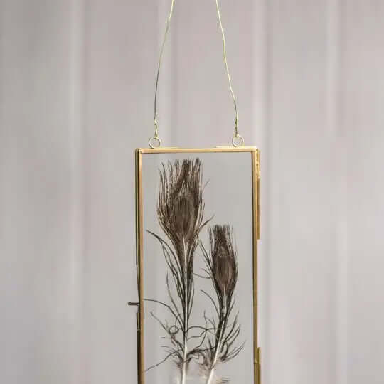 BRASS FRAME WITH HANGING LOOPS 4" X 10"