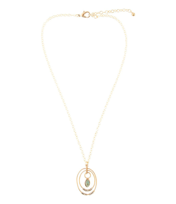 Henley Blue Abalone Golden Pendant Necklace