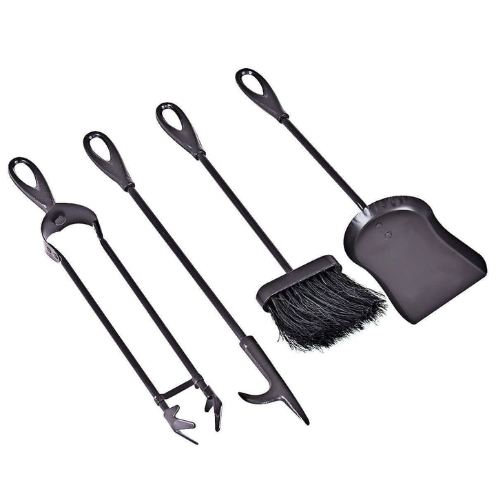 Wrought Iron Fireplace Tool Set with Loop Handles