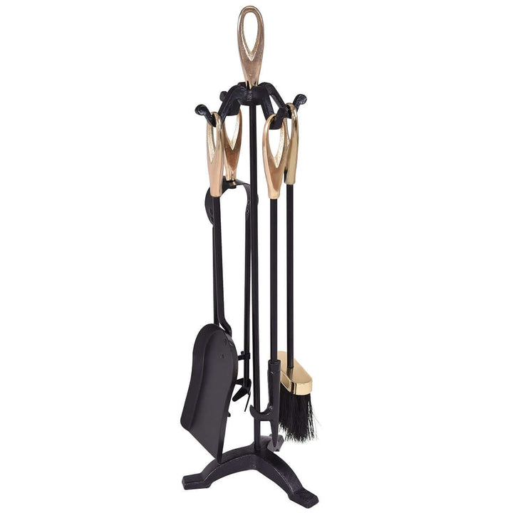 Wrought Iron Fireplace Tool Set with Loop Handles