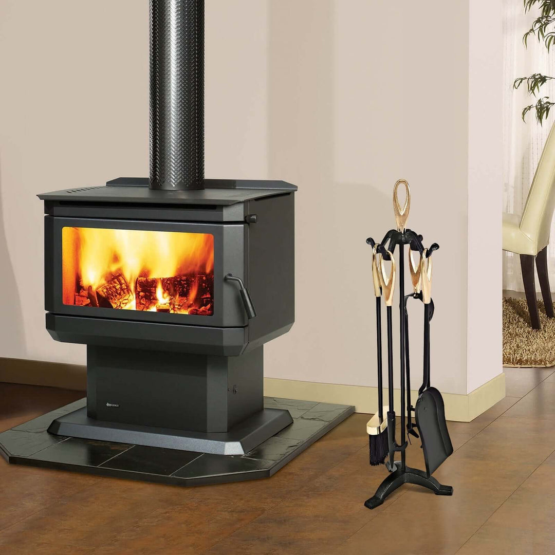 Wrought Iron Fireplace Tool Set with Loop Handles
