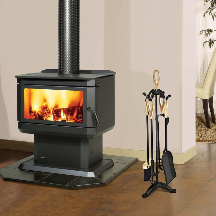 Wrought Iron Fireplace Tool Set with Loop Handles