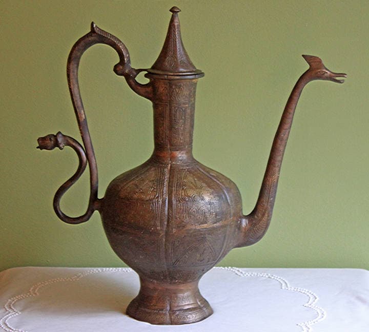 Extra Large Hand Hammered Bronze Pot
