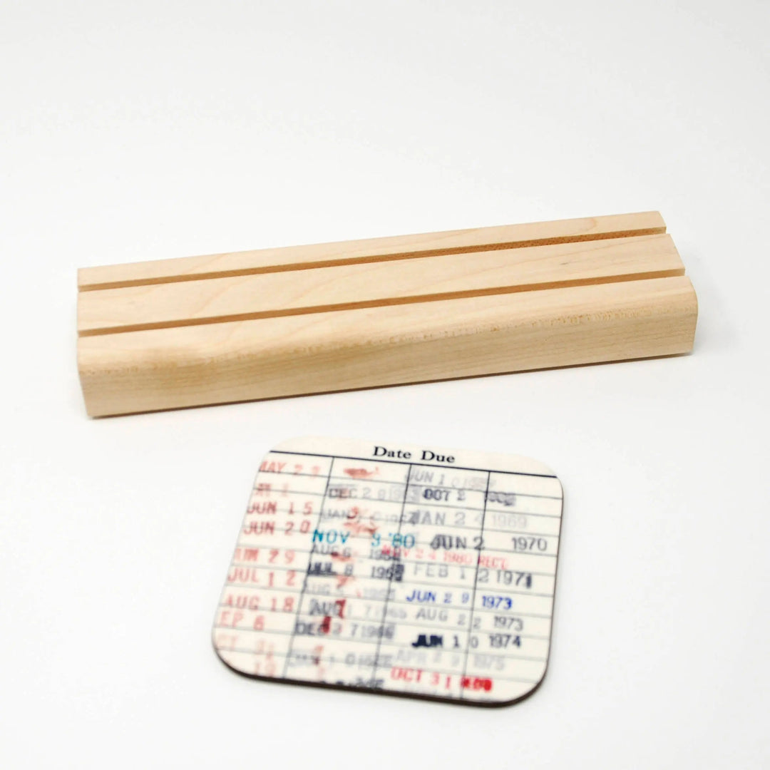 Vintage Library Checkout Card Coasters