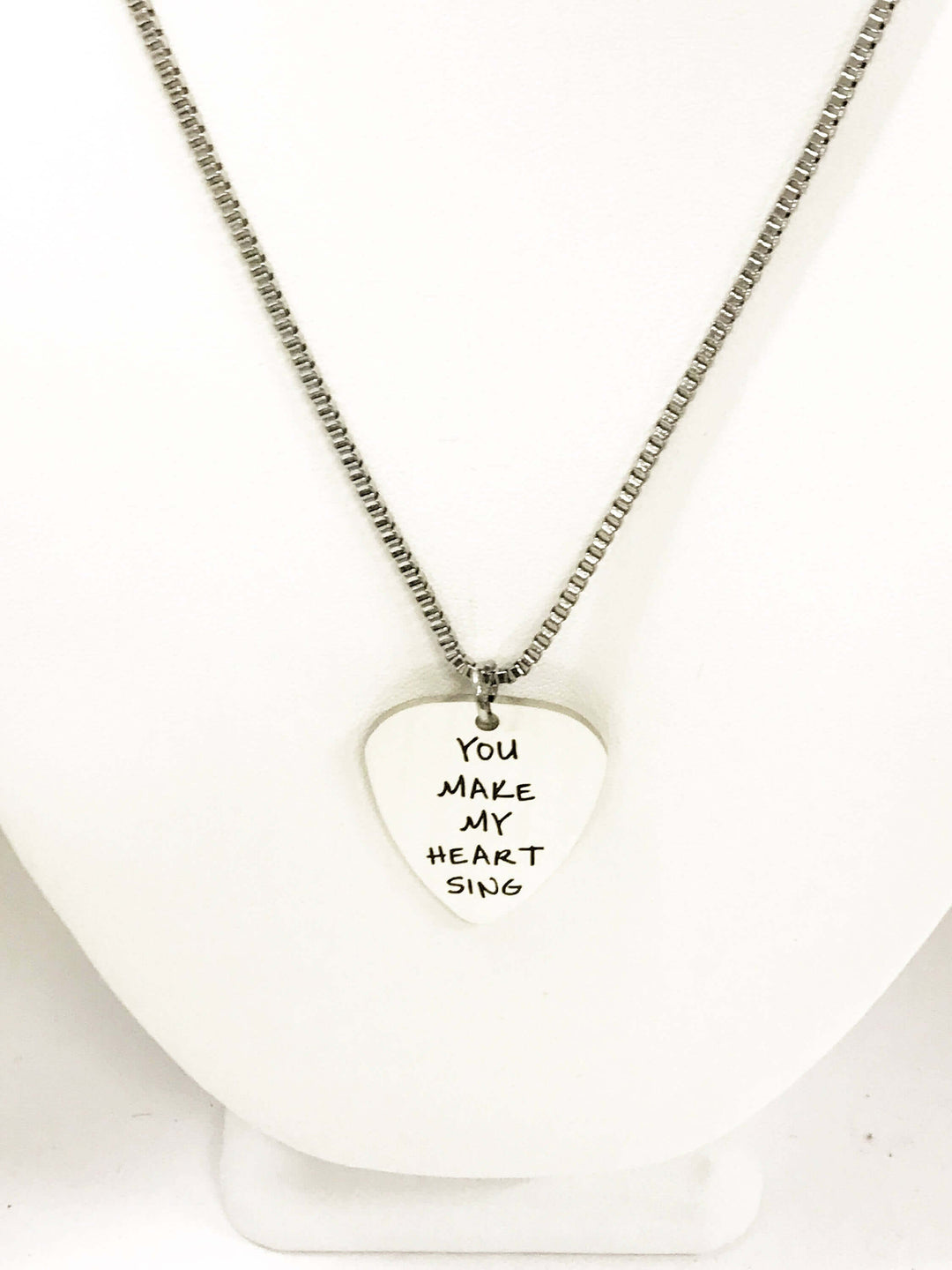 You Make My Heart Sing Guitar Pick Necklace