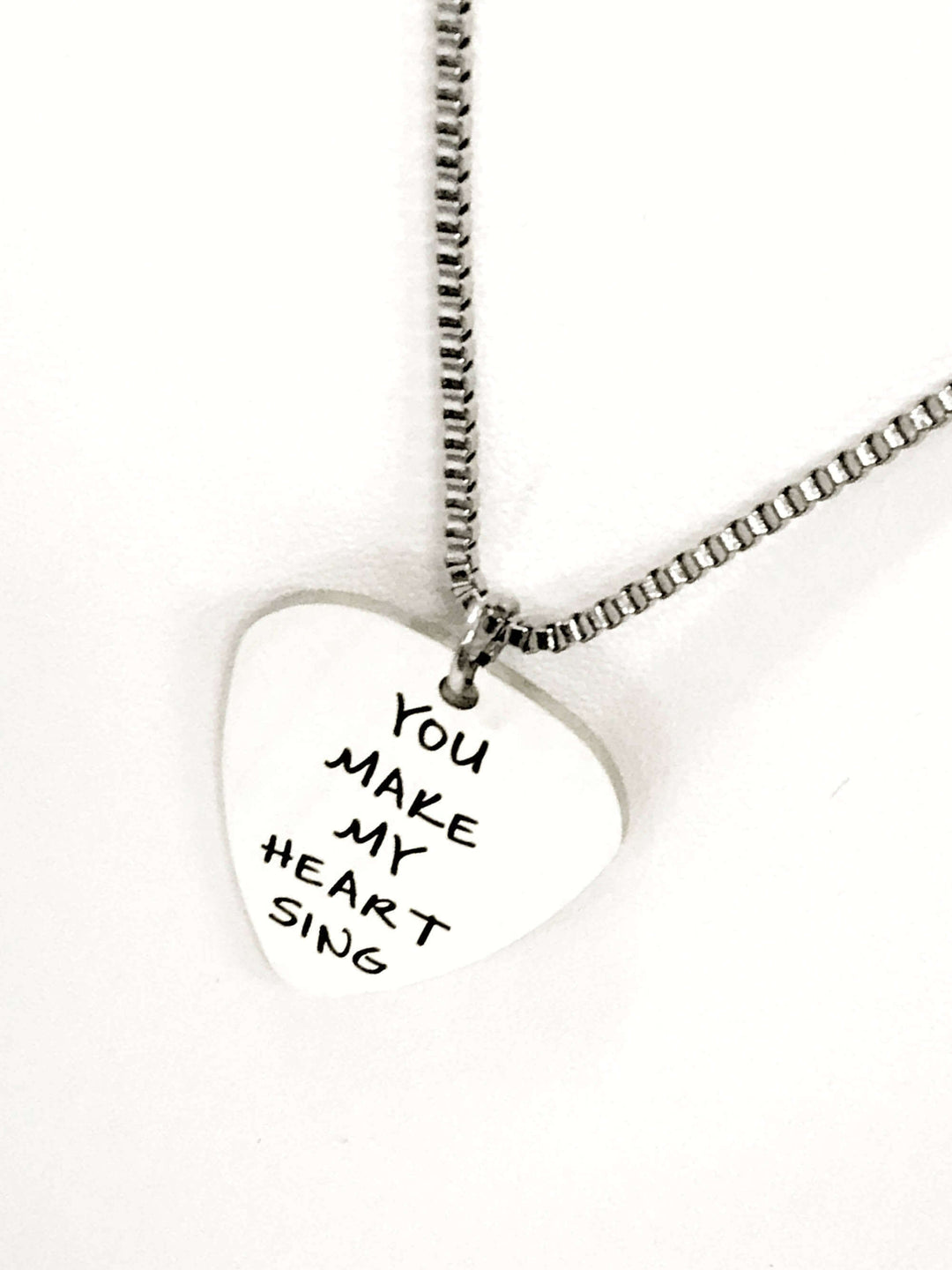 You Make My Heart Sing Guitar Pick Necklace