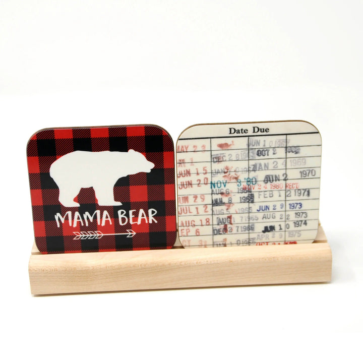Vintage Library Checkout Card Coasters