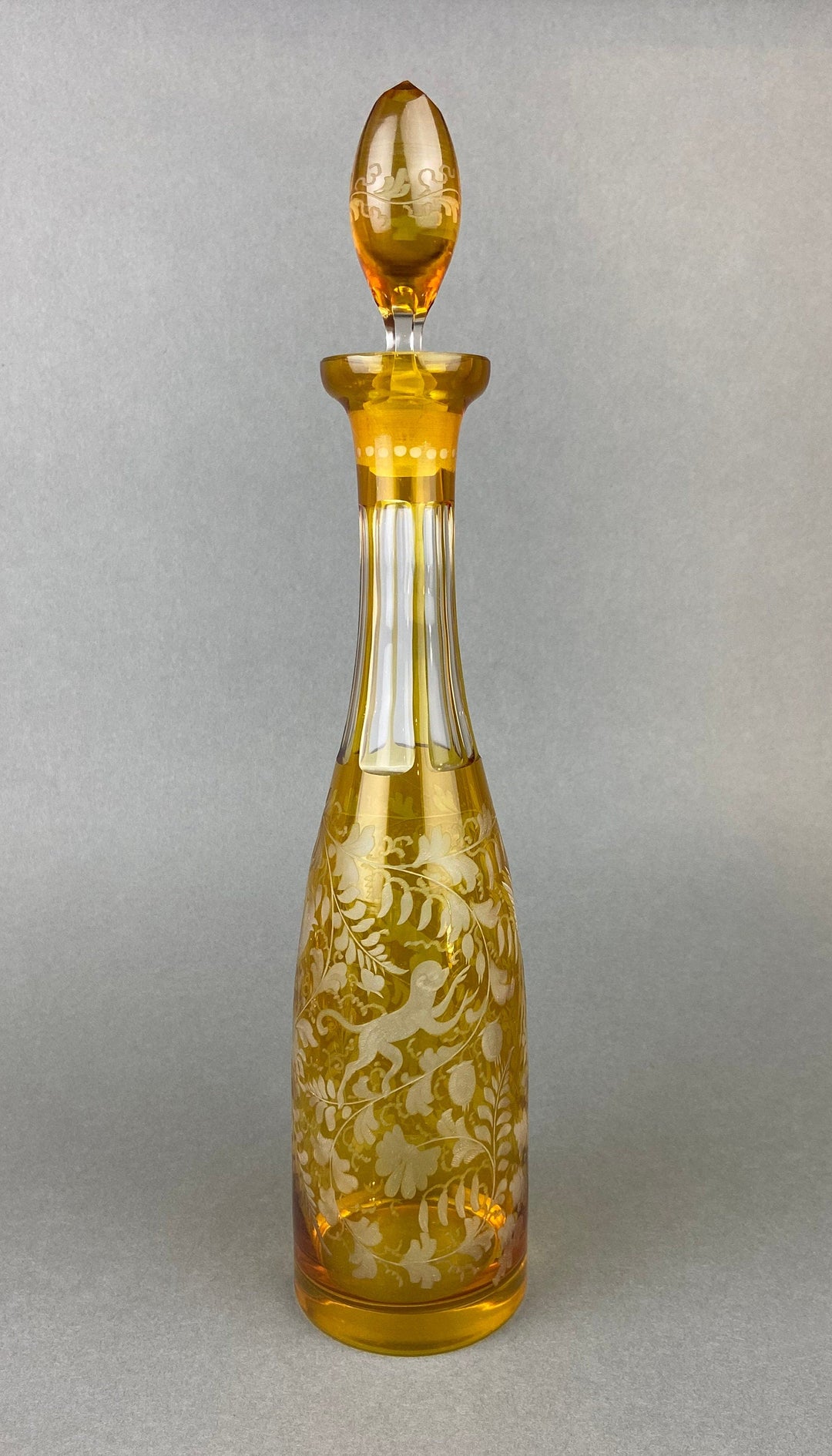 Crystal Decanter with Stopper. Cut Crystal Carafe. Office Decor. Social Club Decor. Men Cave Accessory. Gift for Dad.